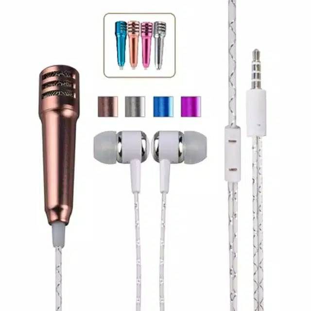 Mic Smule Karaoke Headset Speaker Handsfree Microphone Mini Universal - READY MAKASSAR