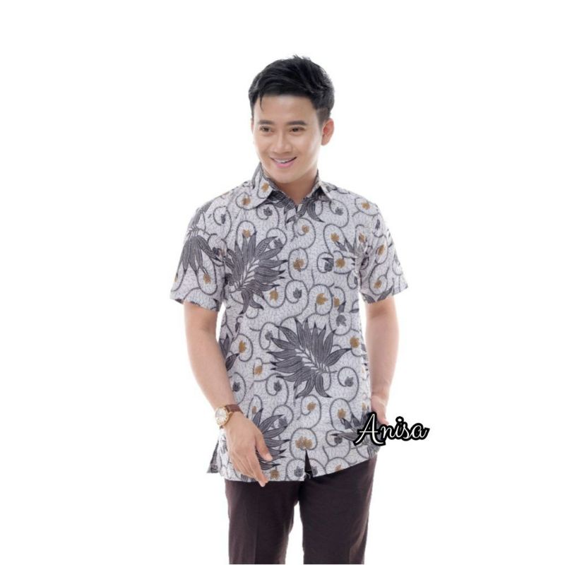 Kemeja Batik Pria Lengan Pendek Batik Pria Modern Batik Kerja Kantor M L XL XXL Seragam Batik