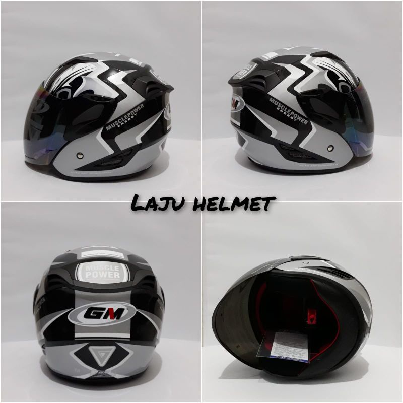 helm gm fighter motif muscle power black silver