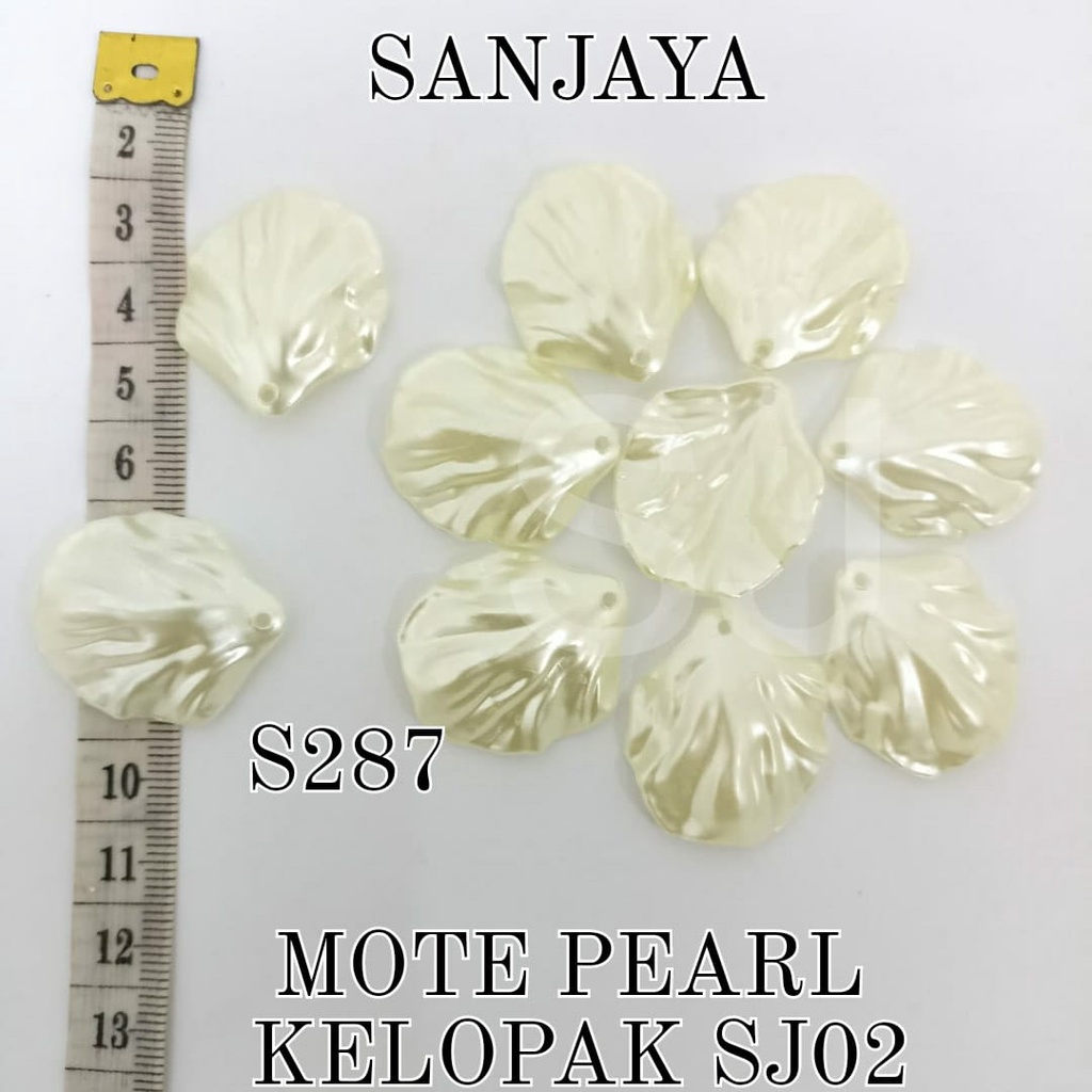 MOTE PEARL / MANIK KERANG AKRILIK / MANIK PEARL KERANG SEDANG / MOTE PEARL KELOPAK S287