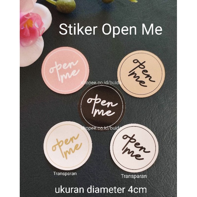 

Stiker Sticker Open Me Pink 4cm Label Segel Kemasan Paket Hampers Sealer Amplop Dus Box Toples Mika Pink Hitam Putih Transparan Bening Gold dekorasi kotak kue kemasan packing packaging