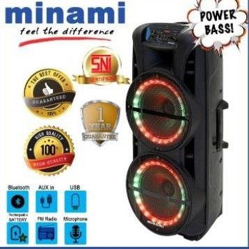 SPEAKER MINAMI  PARTYBOX 1212 12 IN INCH " WOOFER PORTABLE USB SD CARD RADIO FM KARAOKE BLUETOOTH