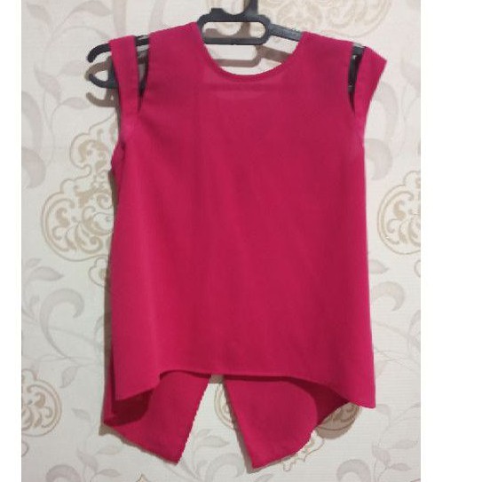 preloved atasan fushia by milly tanpa lengan