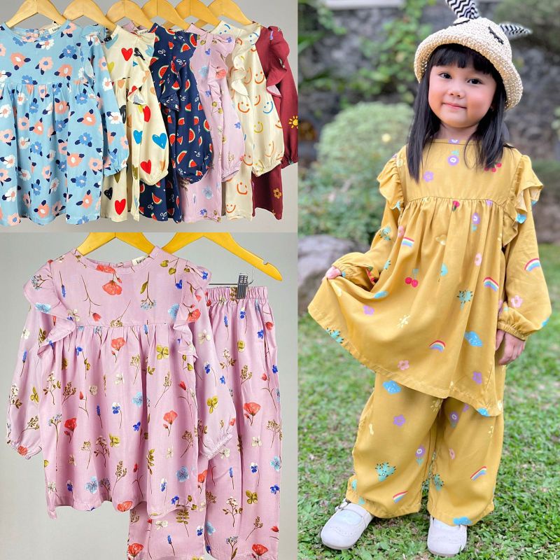 Setelan Rayon Anak / Setelan Anak Eliza / Eliza Set / Setelan Rayon Smilee / Setelan Rayon Anak / Se