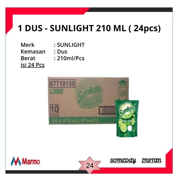 1 DUS - SUNLIGHT POUCH 210ML  - SABUN CUCI PIRING SUNLIGHT 210ML