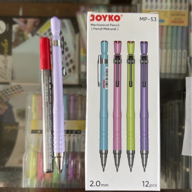 

( 1 set ) MP 53 Joyko Mechanical Pencil / Pensil Mekanik MP-53 + Lead 2.0 dengan rautan warna Pastel ( harga 1 set )