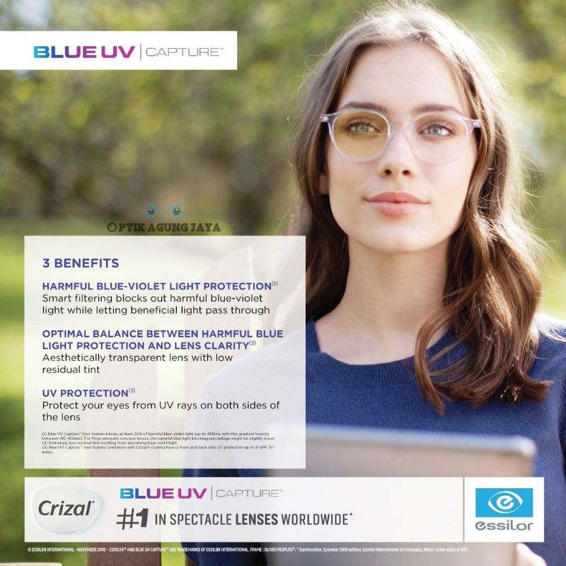 Lensa Essilor Crizal Blueray