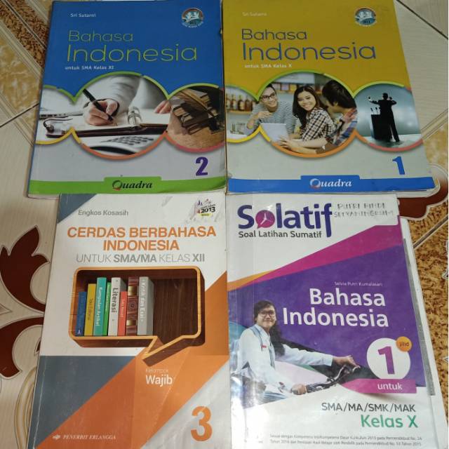 Preloved buku paket bahasa Indonesia kelas 10,11,12