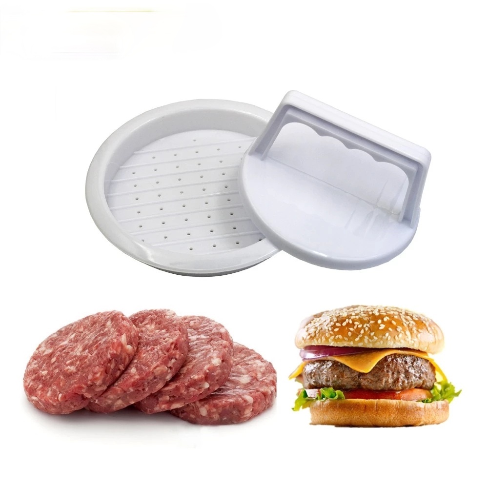 Hot Sale/Hamburger Press Meat Pie Press Stuffed Burger Mold/Bentuk Bulat Non-Stick Stuffed Burger Patties Press Mold Maker/Pembuat Press Daging Hamburger Aksesoris Alat Dapur