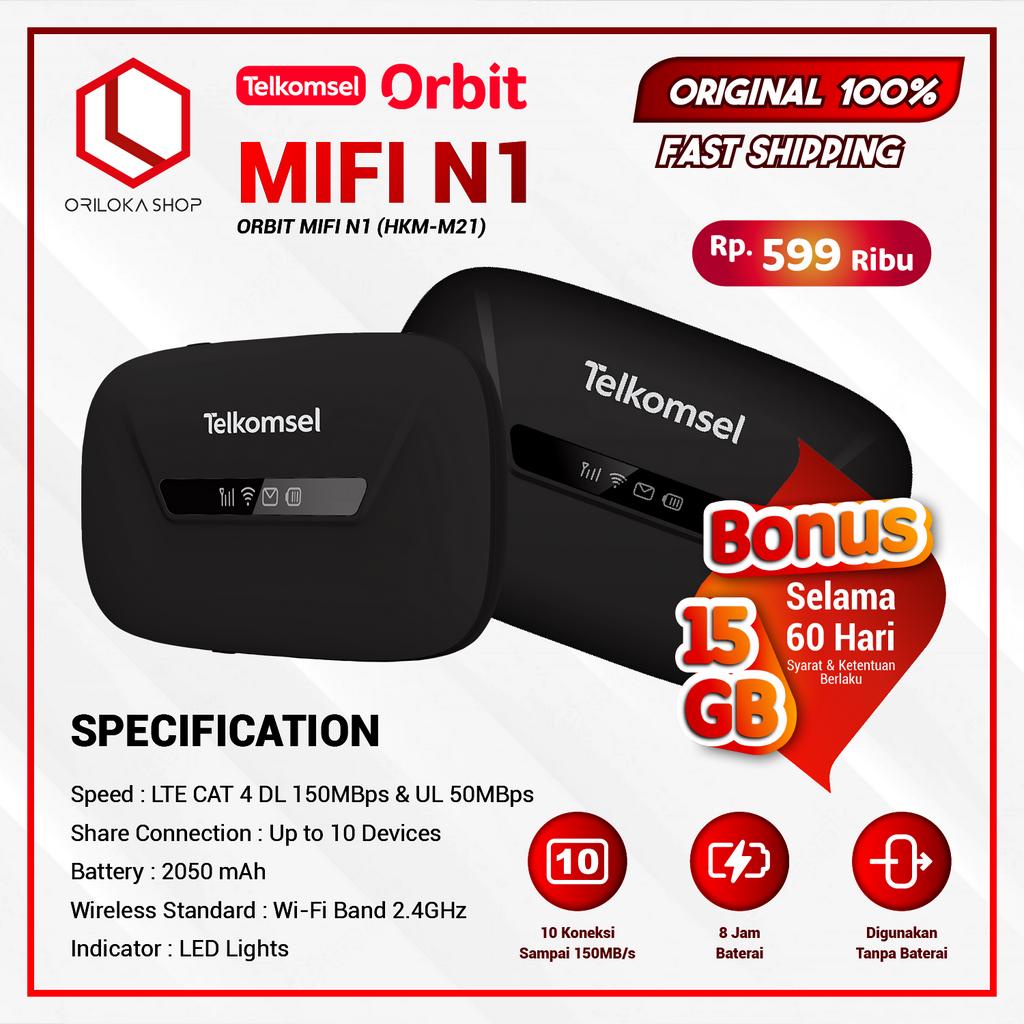 Modem Mifi HKM M21 N1 ORBIT TSEL 4G LTE - Garansi Resmi