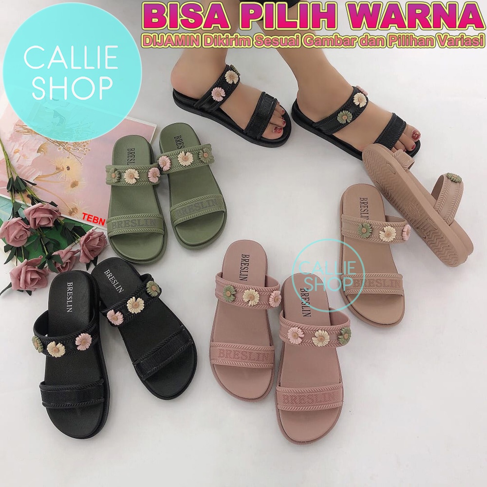 Sandal Selop Jelly Tali Bunga Breslin 6688-2 3BGAATS