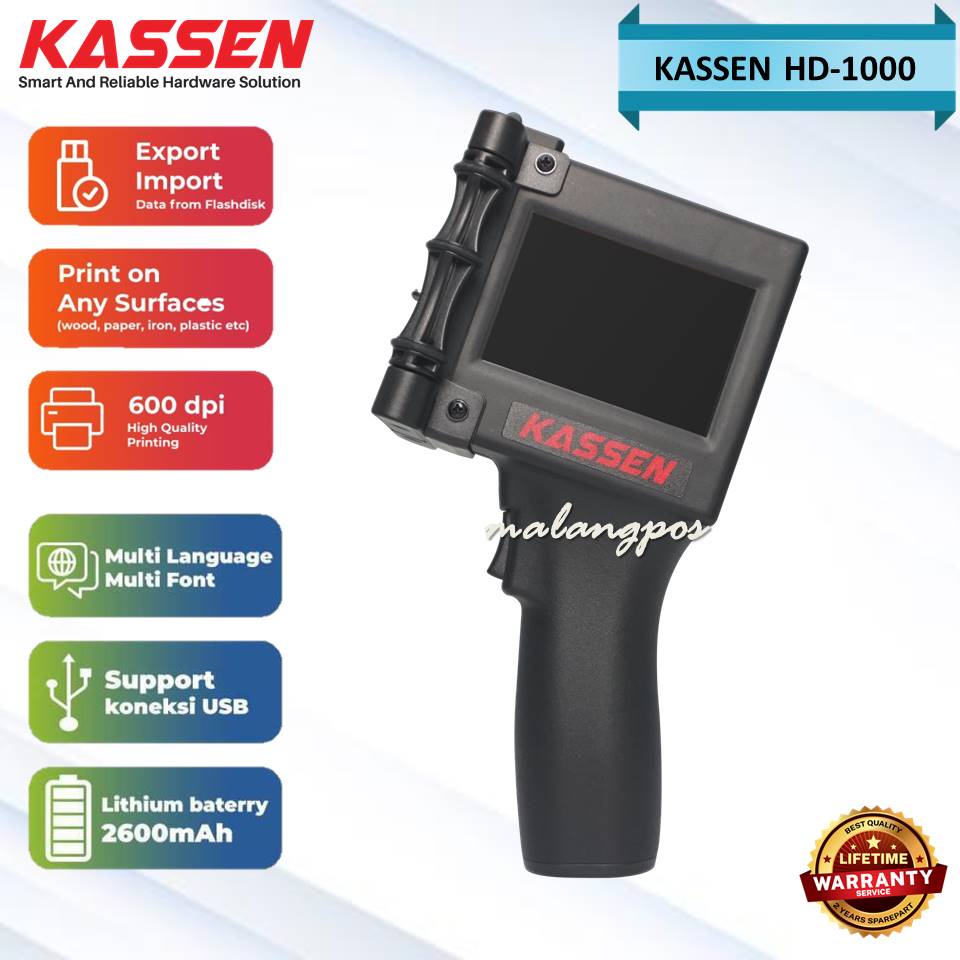 HANDHELD PRINTER KASSEN HD 1000 PRINTER TANGGAL KADALUARSA EXPIRED DATE HD1000 HK100