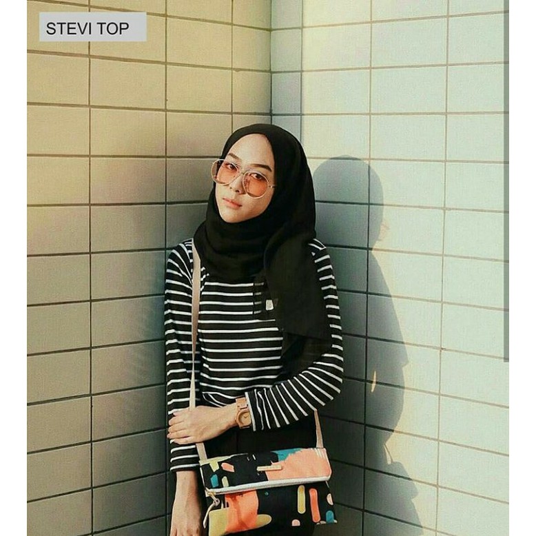 BLOUSE STEVI TOP SALUR BLOUSE LONG SLEEVE Fit To XL