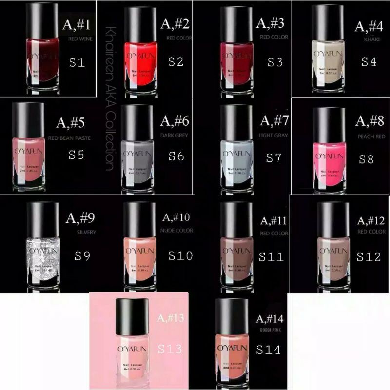 KUTEK OYAFUN NAIL POLISH PEEL OFF CAT KUKU O YAFUN 41 WARNA