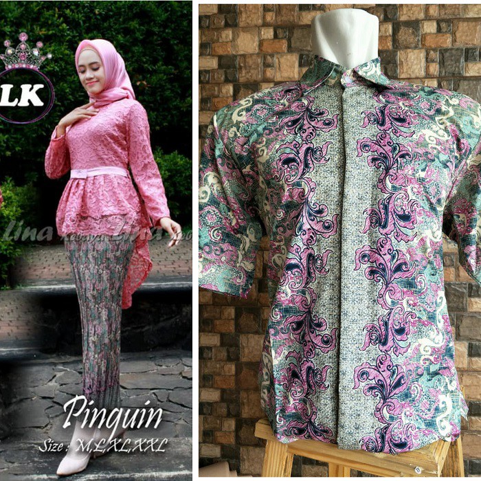 keaya brokat aurora pingun couple hem batik lengan pendek