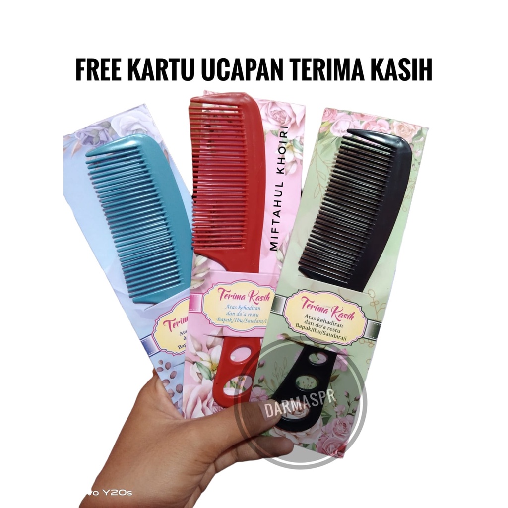 Souvenir 100 Pcs Sisir ukuran 17,5 cm Kemasan Alas dan Plastik Souvenir Pernikahan Murah