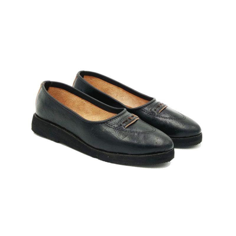 Sepatu Kulit Wanita Warna Hitam, Sepatu Kerja Wanita Slip On, Sepatu Kantor Wanita Warna Hitam Kulit