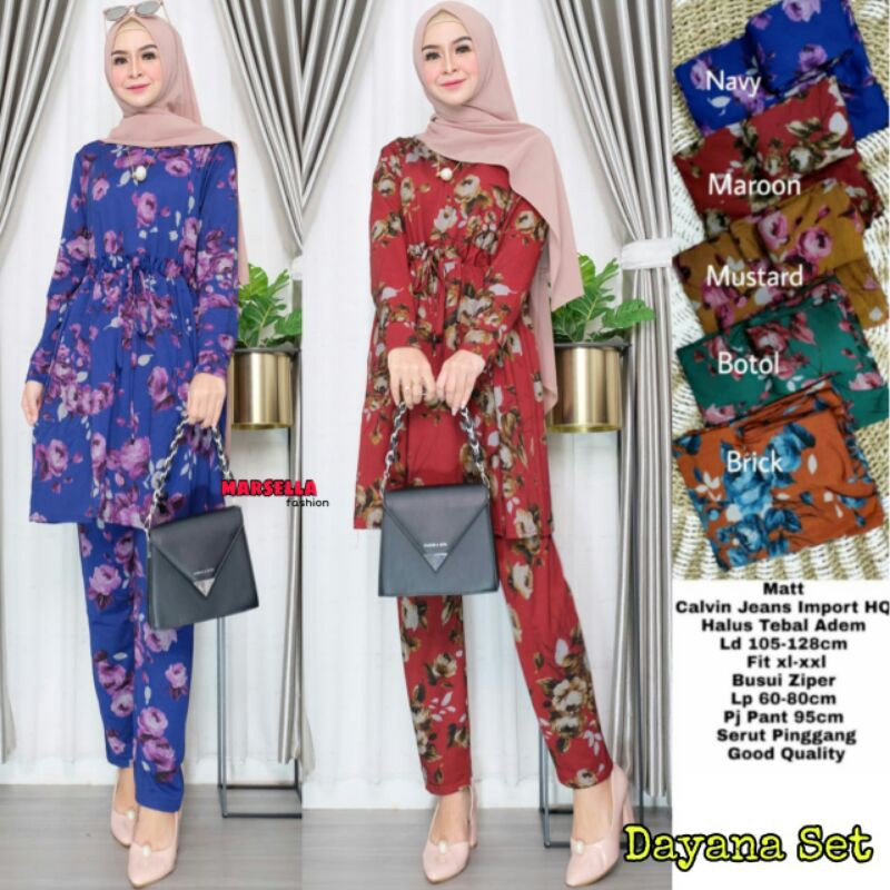 Dayana Set Bahan Calvin Jeans Import