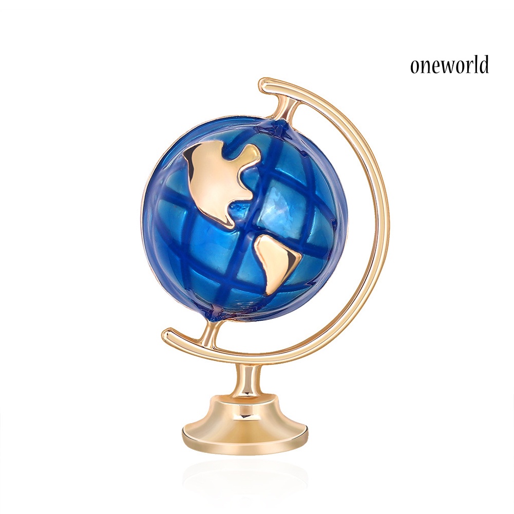 OW@ Fashion Unisex Terrestrial Globe Enamel Brooch Pin Badge Denim Jacket Decor