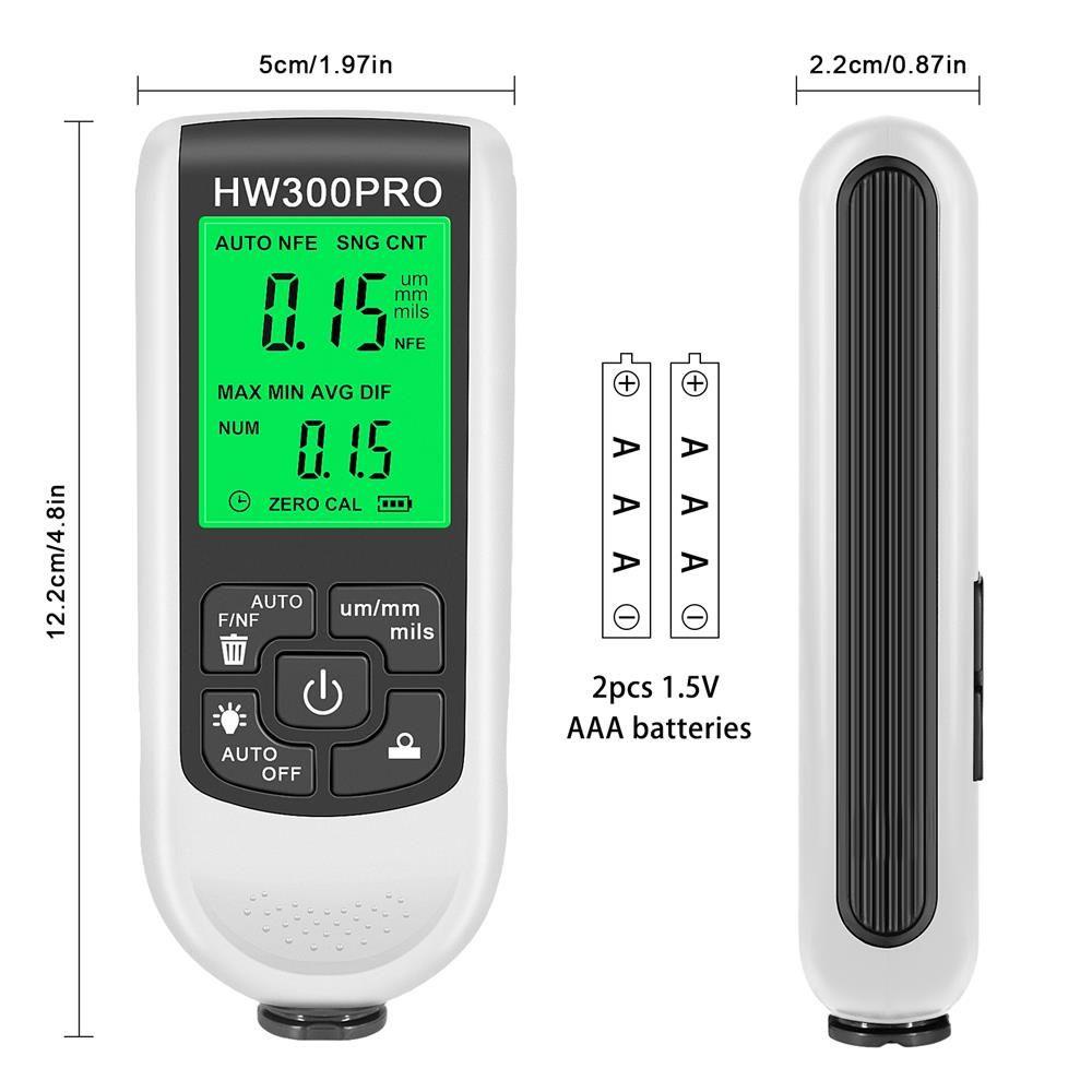 Thickness Gauge Tester Populer Mudah Digunakan Tahan Lama Onderdil &amp; Aksesoris Untuk Mobil Cat Film Bubuk