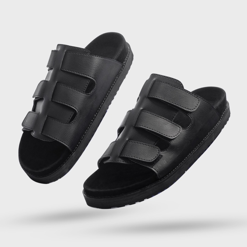 CHAMBER FULL BLACK |ManNeedMe x GFLAMES| Sandal Jepit Pria Casual Sendal Slide ORIGINAL