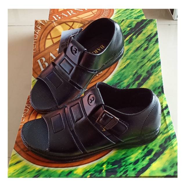 BARNETT Sandal Pria Original Model Knip Kasual Sendal Sepatu Warna Hitam
