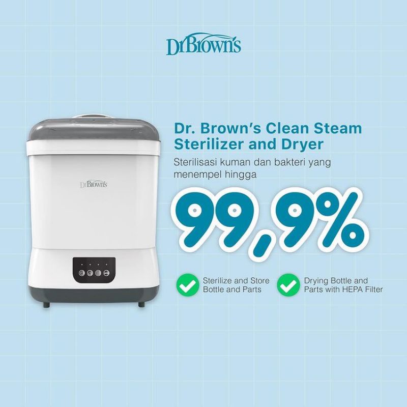 Dr Brown's Clean Steam Sterilizer and Dryer - Dr Browns Alat Steril Botol dan Perlengkapan Bayi Dan Pengering - Dr Brown Steril Botol Bayi dan Pengering Digital