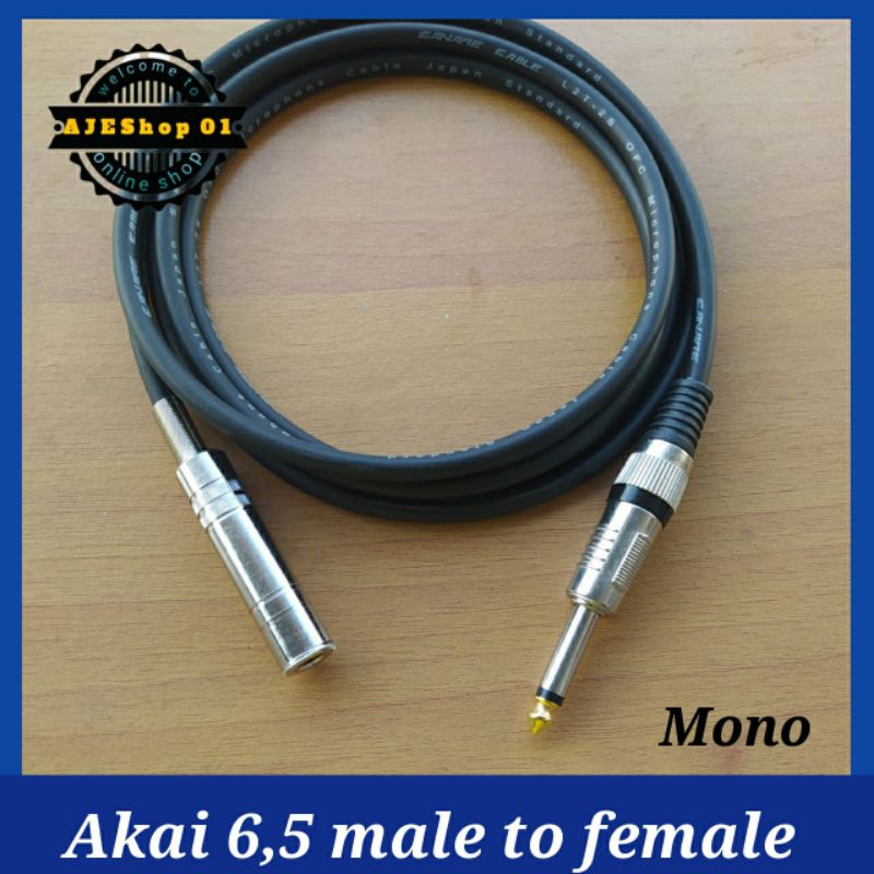 Kabel extension akai 6,5 mono kabel sambung jack akai male to female panjang 1 sampai 5 meter