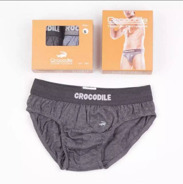 Crocodile - 2pcs celana dalam pria crocodile coklat segitiga karet boxer