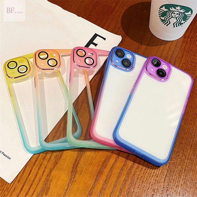 Jelly Hard Case Pc Transparan + Ring Pelindung Lensa Kamera Untuk Iphone 11 12 13 Pro Max 11pro