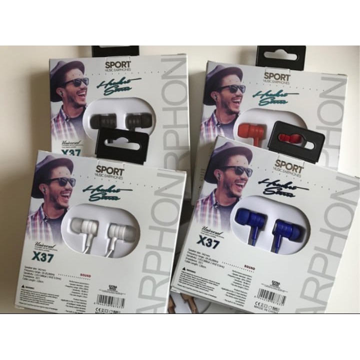 (NC) Headset Earphones Universal Extra Bass Music X37