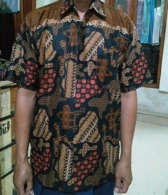 Bswart Batik Hrb026 Kenongo Hem Pendek Padi Pekalongan M L Xl Batik Pria Murah Modern Grosir Batik