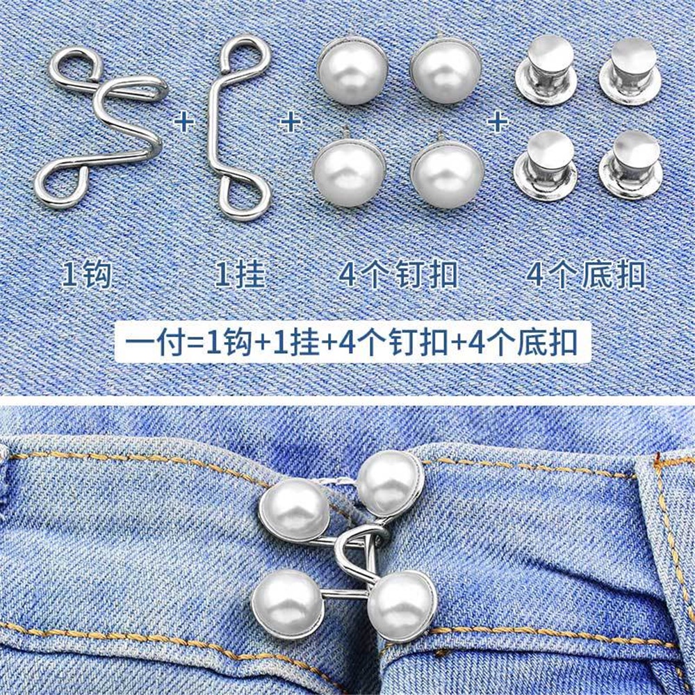 【COD Tangding】Artifact Button Jeans Waist Wind-record Button Fasten-free Jeans Button Removable Waist Button