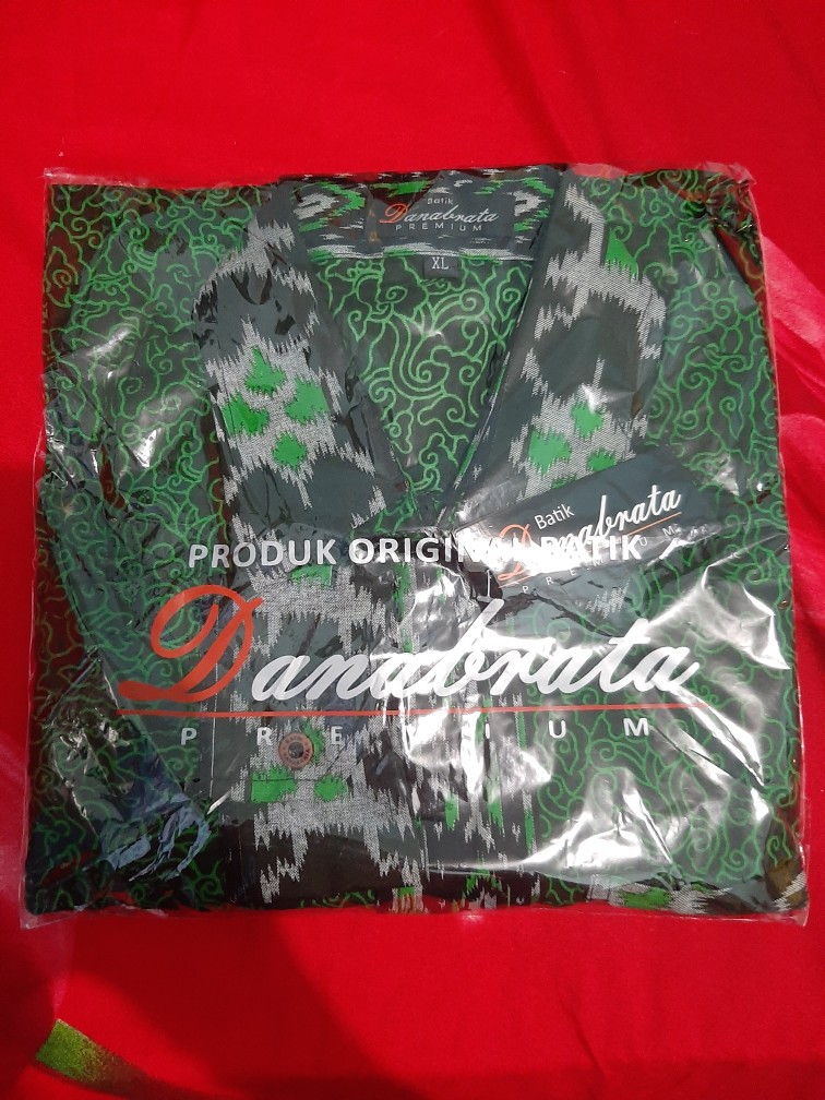 Kemeja Batik Danabrata Lengan Panjang Motif Mega Hijau Size M L Xl Xxl Model Regular
