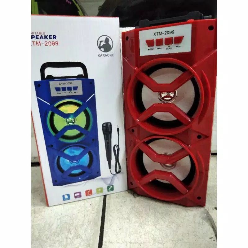 SPEAKER BLUETOOTH PROTABLE XTM 2099//SPEAKER KARAOKE TERMURAH XTM 2099