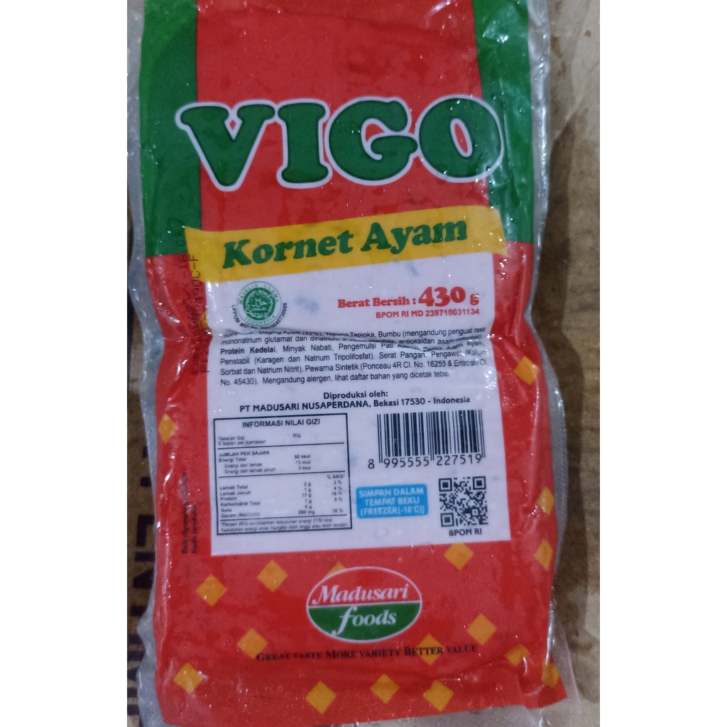 

Vigo Kornet Ayam 430gram isi 8pcs