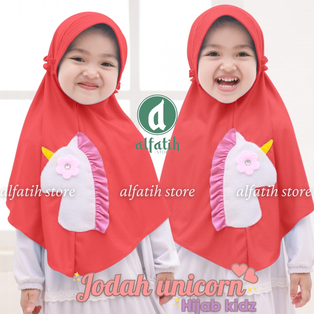 JILBAB ANAK TK - SD JODAH UNIQORN / UNIQORN KUDA PONI / JILBAB ANAK USIA 4-7 TAHUN / PAKAIAN MUSLIMANAK PEREMPUAN / KERUDUNG ANAK TK / HIJAB ANAK TK-SD KHIMAR ANAK