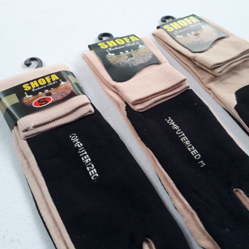 Kaos Kaki Jempol Wanita Panjang Dan Pendek Warna Kulit Wanita Muslimah Akhwat Coklat Bawah Hitam-5