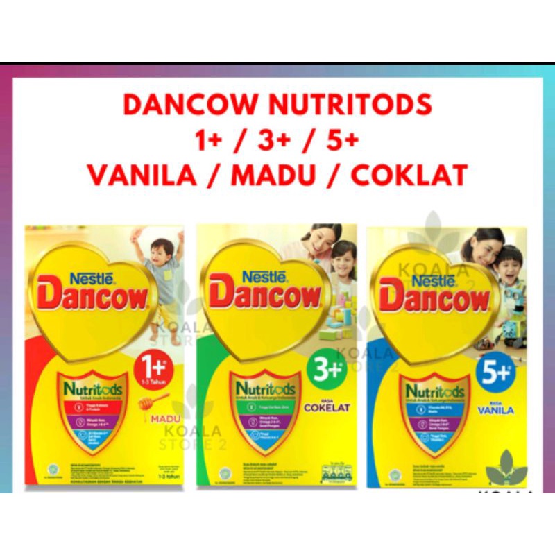 Nestle Dancow 1+/ 3+ / 5+ dengan Nutritods Susu Pertumbuhan Rasa Madu / VANILLA / COKLAT 400 gr\ 800