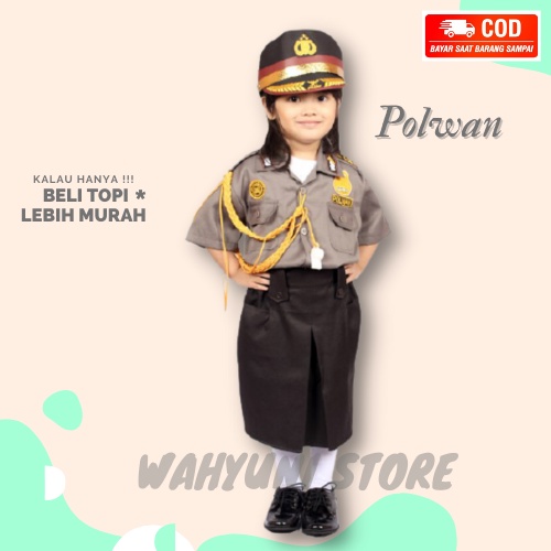 Baju profesi polwan anak seragam setelan stelan baju polwan polisi wanita profesi anak baju kostum a
