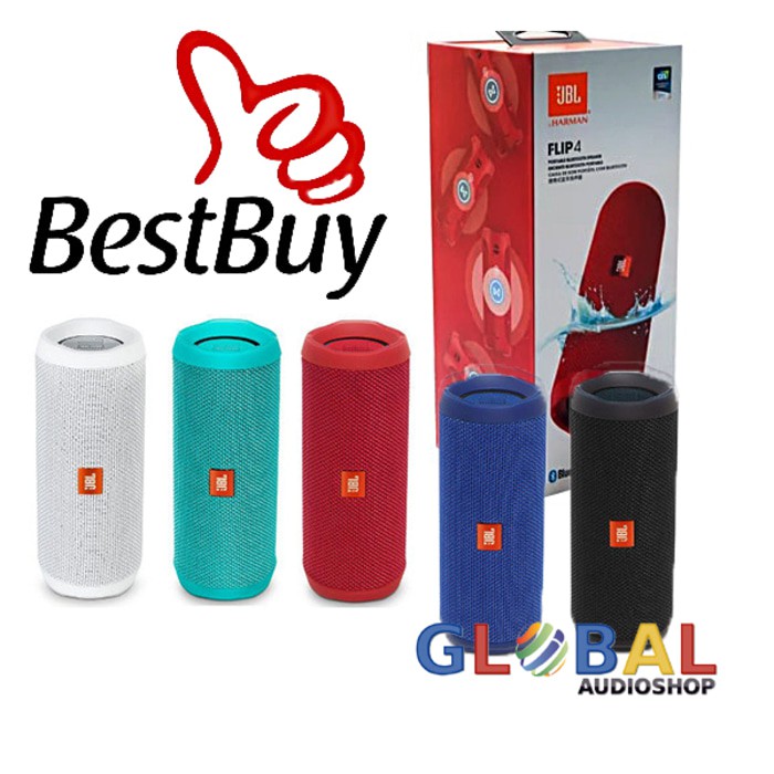 PROMO.. JBL Flip 4   Flip4 Waterproof Portable Bluetooth Speaker   Hitam   Merah