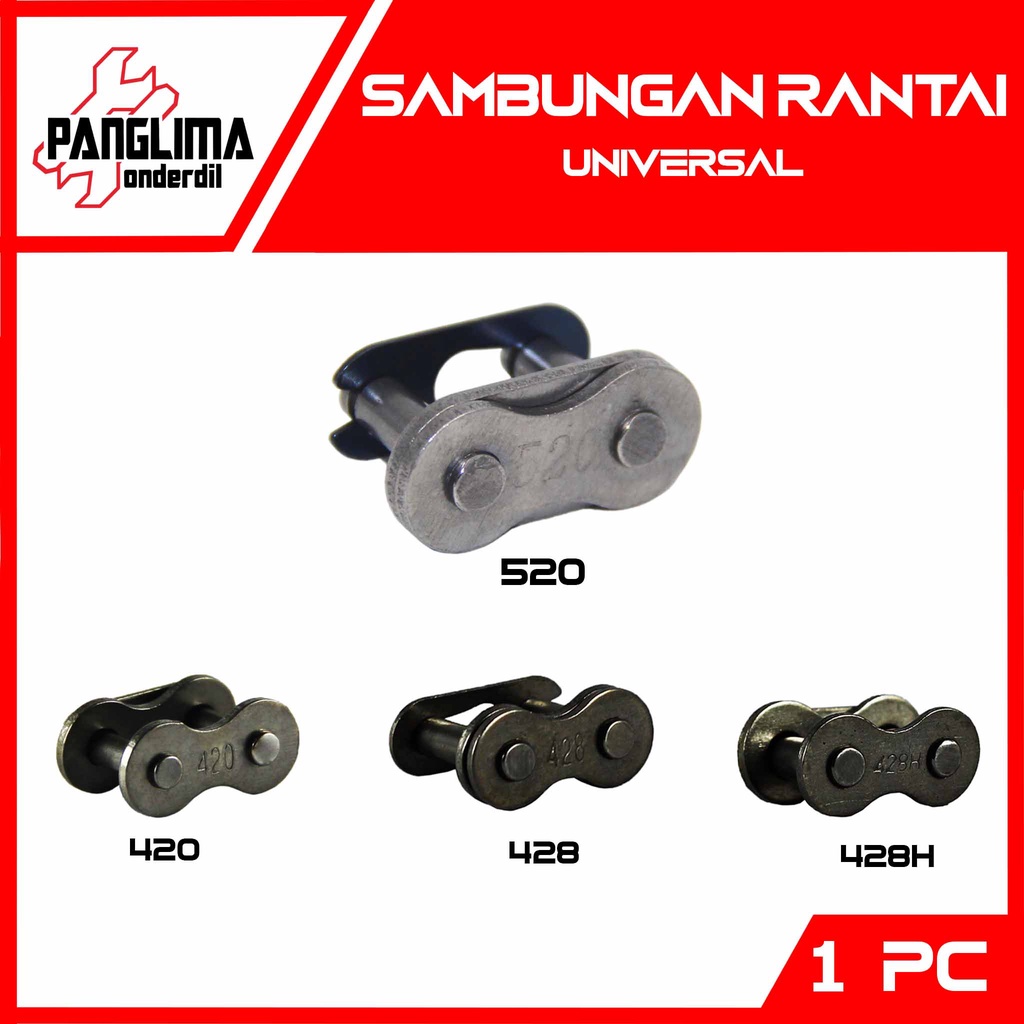 Sambungan Rantai Universal Honda &amp; Yamaha &amp; Suzuki Bebek-Matic-Sport Ukuran 420-428-428H-520 Rante-Motor