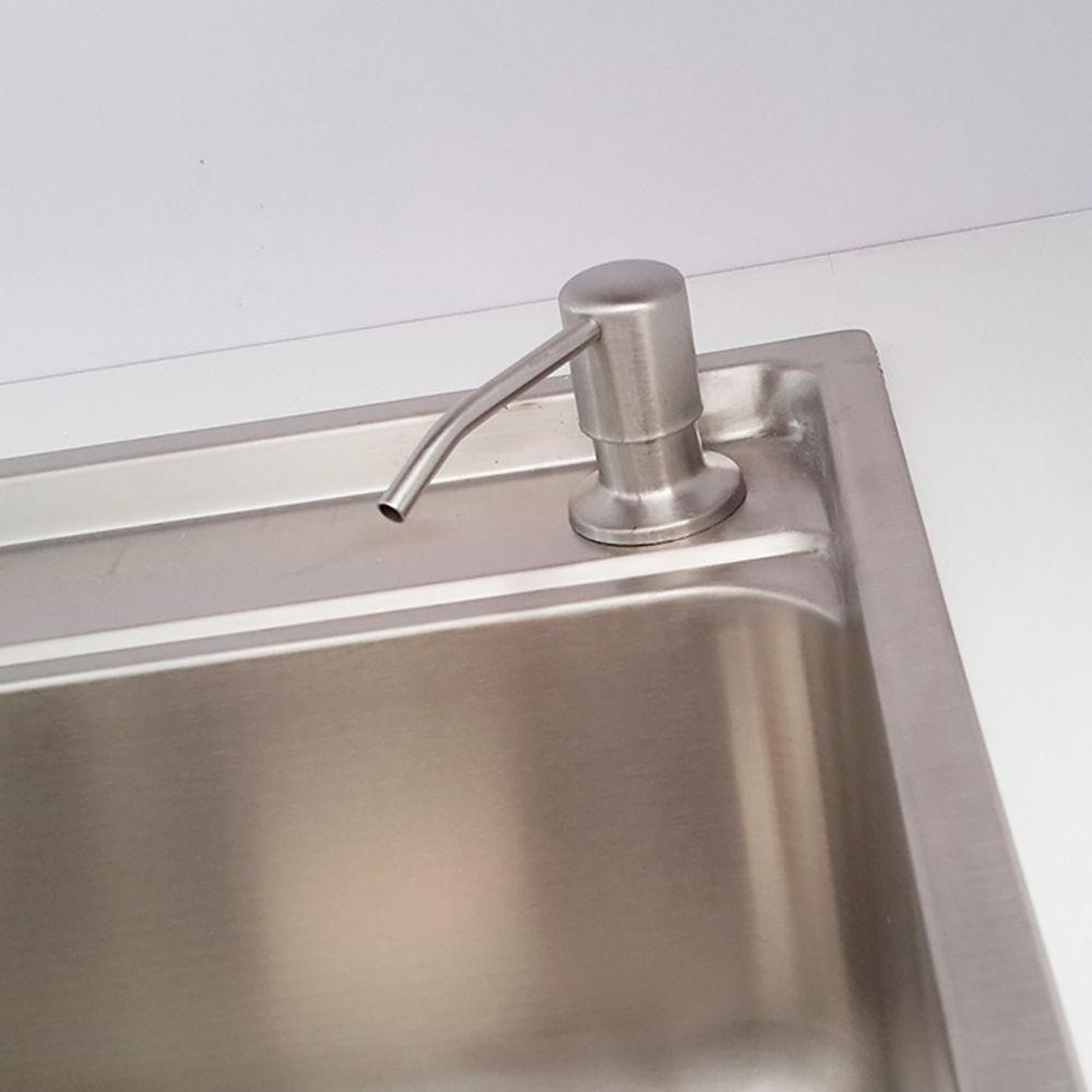 CHOOKYY Dispenser Sabun Wastafel Rumah Tangga Stainless Steel Cair Cuci Tangan Aksesoris Kamar Mandi