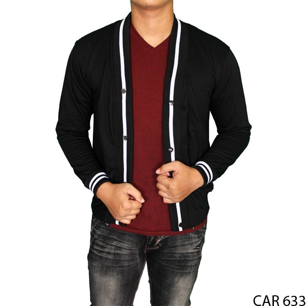 Casual Casual Pria Fleece Hitam CAR 633