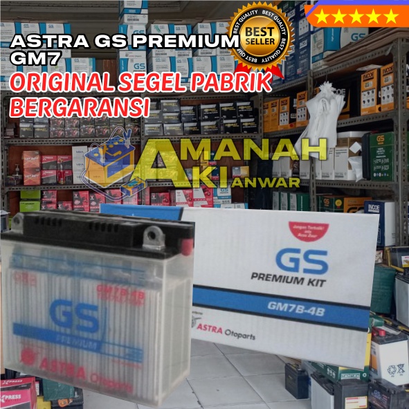 AKI Basah GS ASTRA PREMIUM GM7 / AKI MOTOR / Honda Tiger series, Yamaha Nouvo, Yamaha Scorpio, Yamah