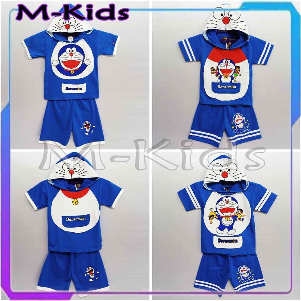 MKids88 - Baju Setelan Anak Laki-Laki / Perempuan Karakter Doraemon Spongebob Motif TOPI