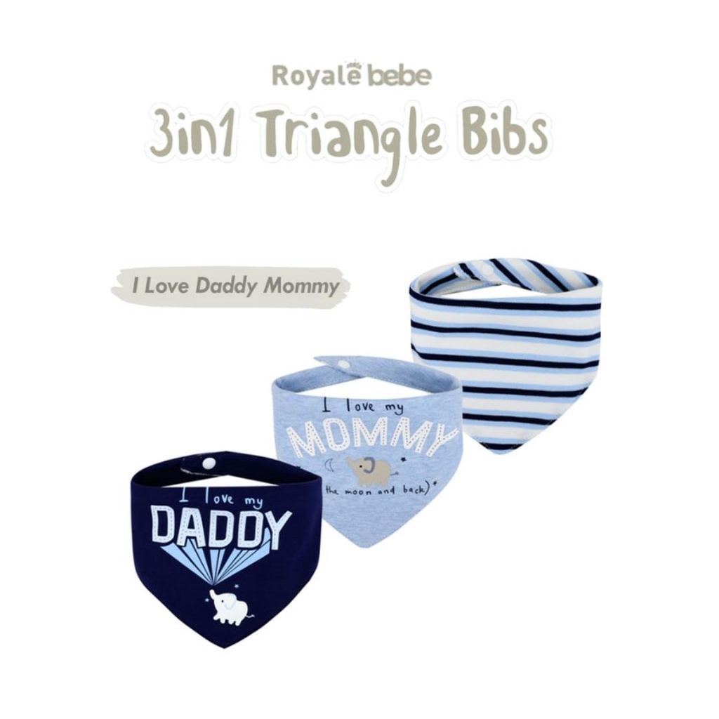 ROYALE BEBE TRIANGLE BIBS 3IN1 / BIB / SLUBBER