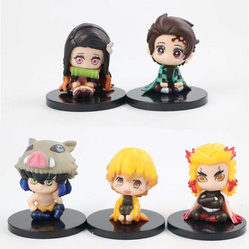 (BISA COD)ACTION FIGURE DEMON SLAYER KIMETSU NO YAIBA chibi tanjiro inosuke zenitsu