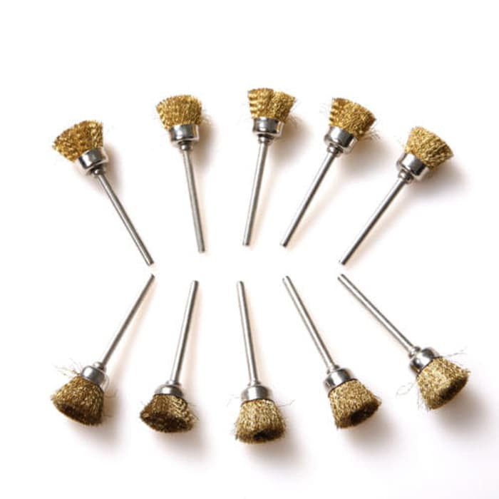 Wire Brush CUP BRASS 15mm Sikat Kawat Mangkok Mini Grinder Dremel WB01