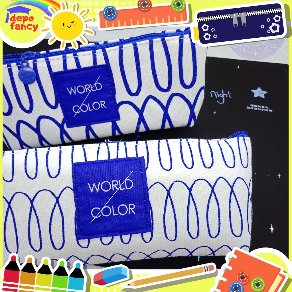 

Tempat Pensil Pencil Case Kotak Resleting World Color MH1702-530